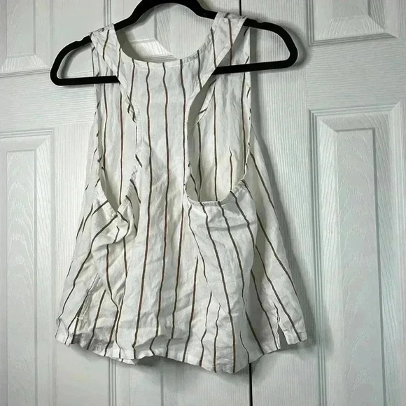 STARS ABOVE Striped Linen Blend Racerback Tank Top Size L - Picture 11 of 13